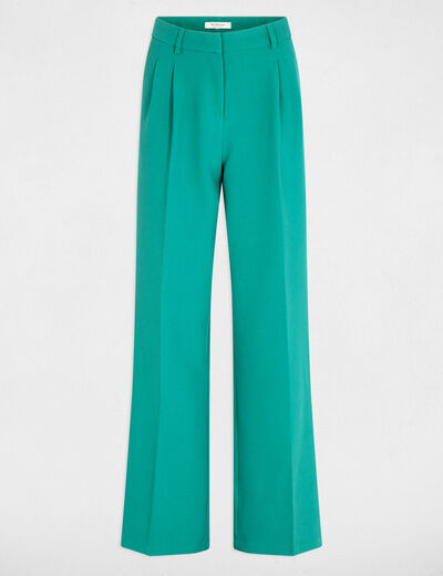 Wide leg trousers with darts mid-green women