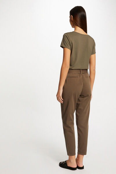 Short-sleeved t-shirt khaki green ladies'