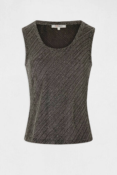 Vest top wide straps with round neck silver ladies'