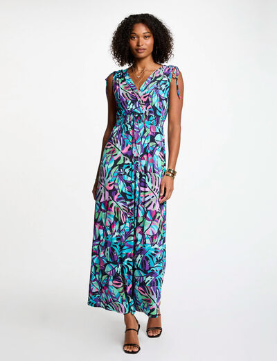 Printed maxi straight dress multicolor women
