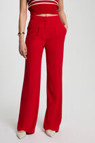 Wide leg trousers with darts red women