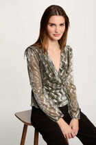 Long-sleeved t-shirt gold yellow women