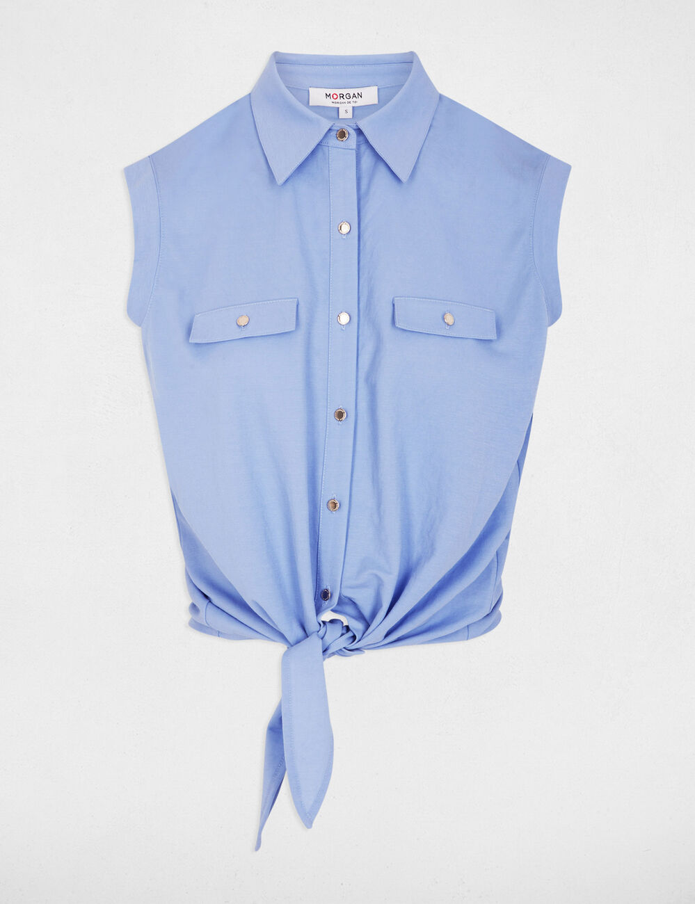 Sleeveless blouse lavender blue women
