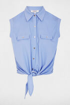 Sleeveless blouse lavender blue women