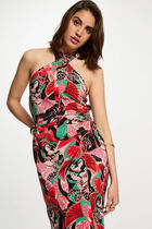 Robe ajustée imprimée multicolore femme