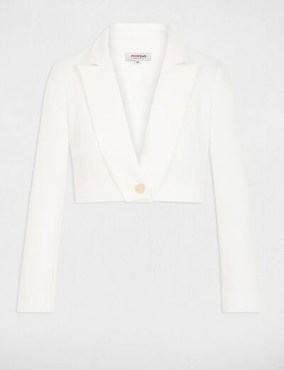 Short straight jacket ivory women