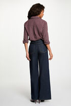 Checked shirt with rhinestones bordeaux women