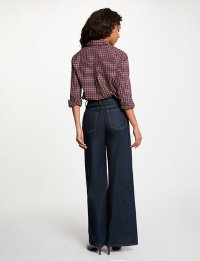 Checked shirt with rhinestones bordeaux women