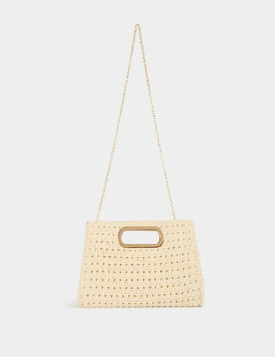 Knitted pouch ivory women