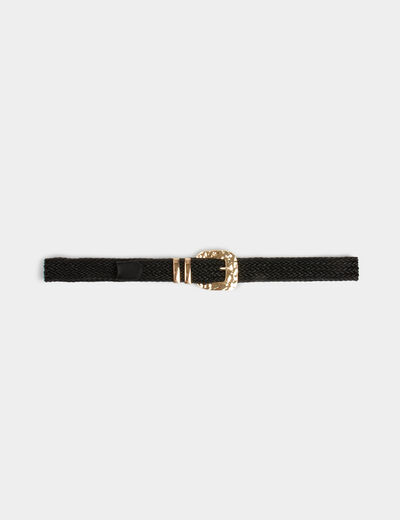 Braided belt black ladies'