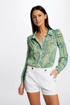 Long-sleeved printed shirt multicolored women