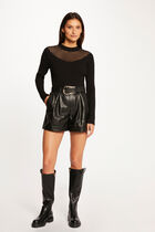 Long-sleeved jumper with high collar black women