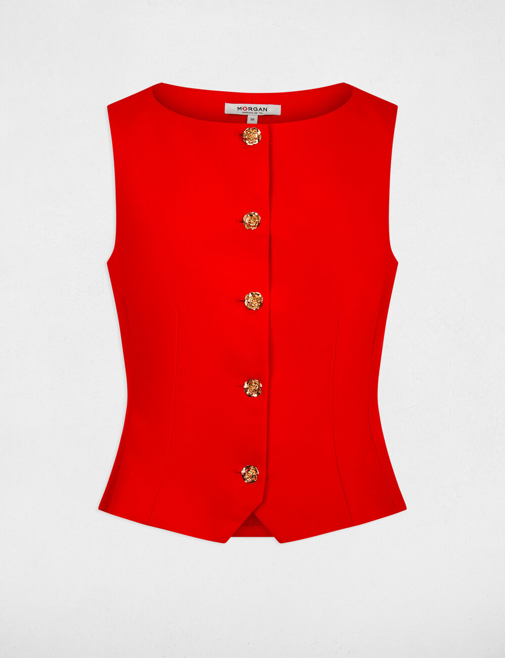 Sleeveless cardigan bright red women