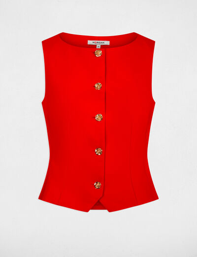 Sleeveless cardigan bright red women