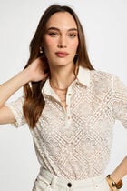 Short-sleeved polo white women