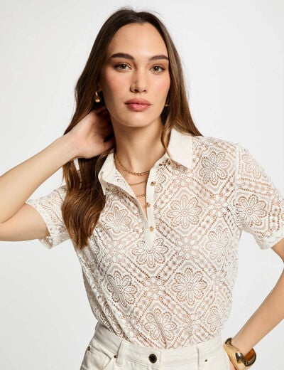 Short-sleeved polo white women