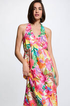 Flowy patterned dress multicolor women