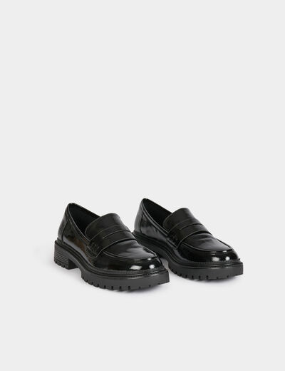 Patent loafers black women
