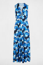 Robe longue droite imprimée multicolore femme
