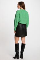 Jupe courte simili cuir noir femme