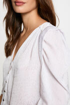 3/4-length sleeved shirt white women