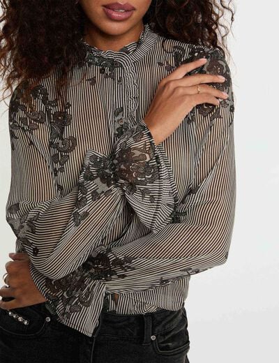 Printed high neck shirt multicolor women