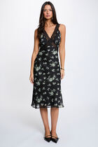 Lace dress with v-neck multicolor women