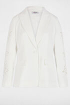Blazer laced sleeves white women