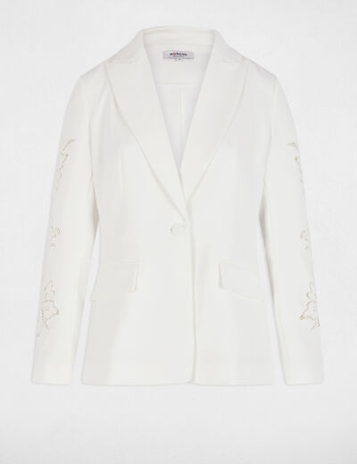 Blazer laced sleeves white women