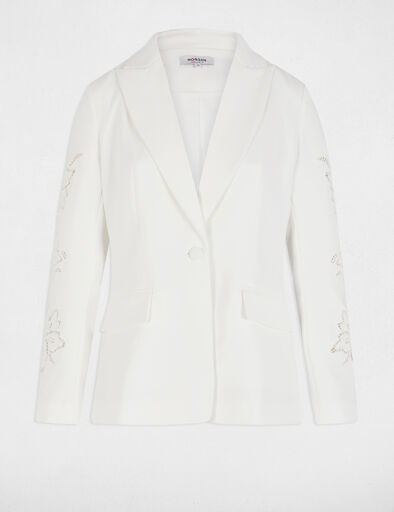 blazer laced sleeves white women Blazer laced sleeves white women