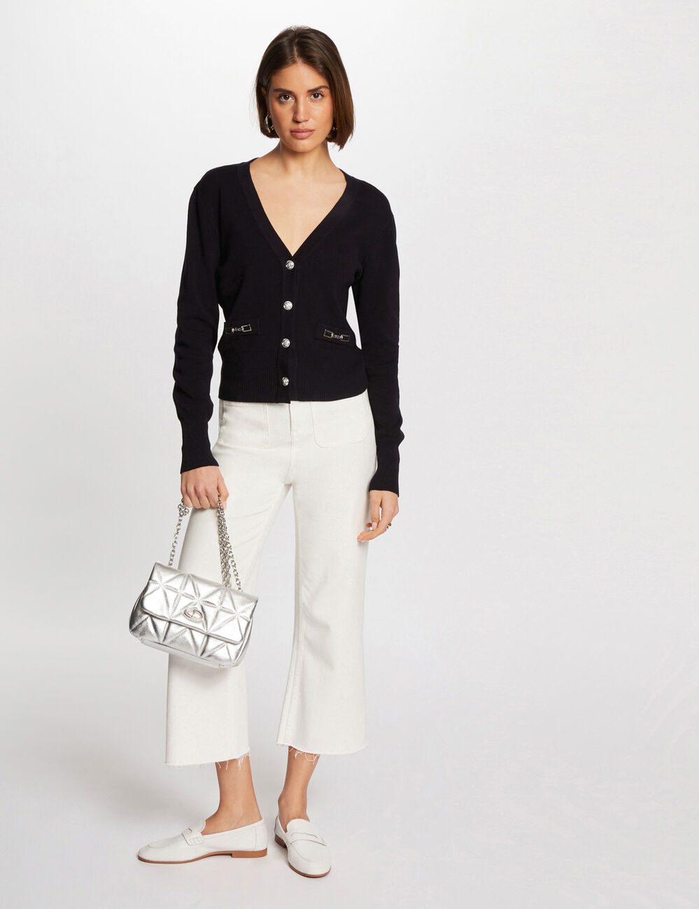 Gilet manches longues marine femme