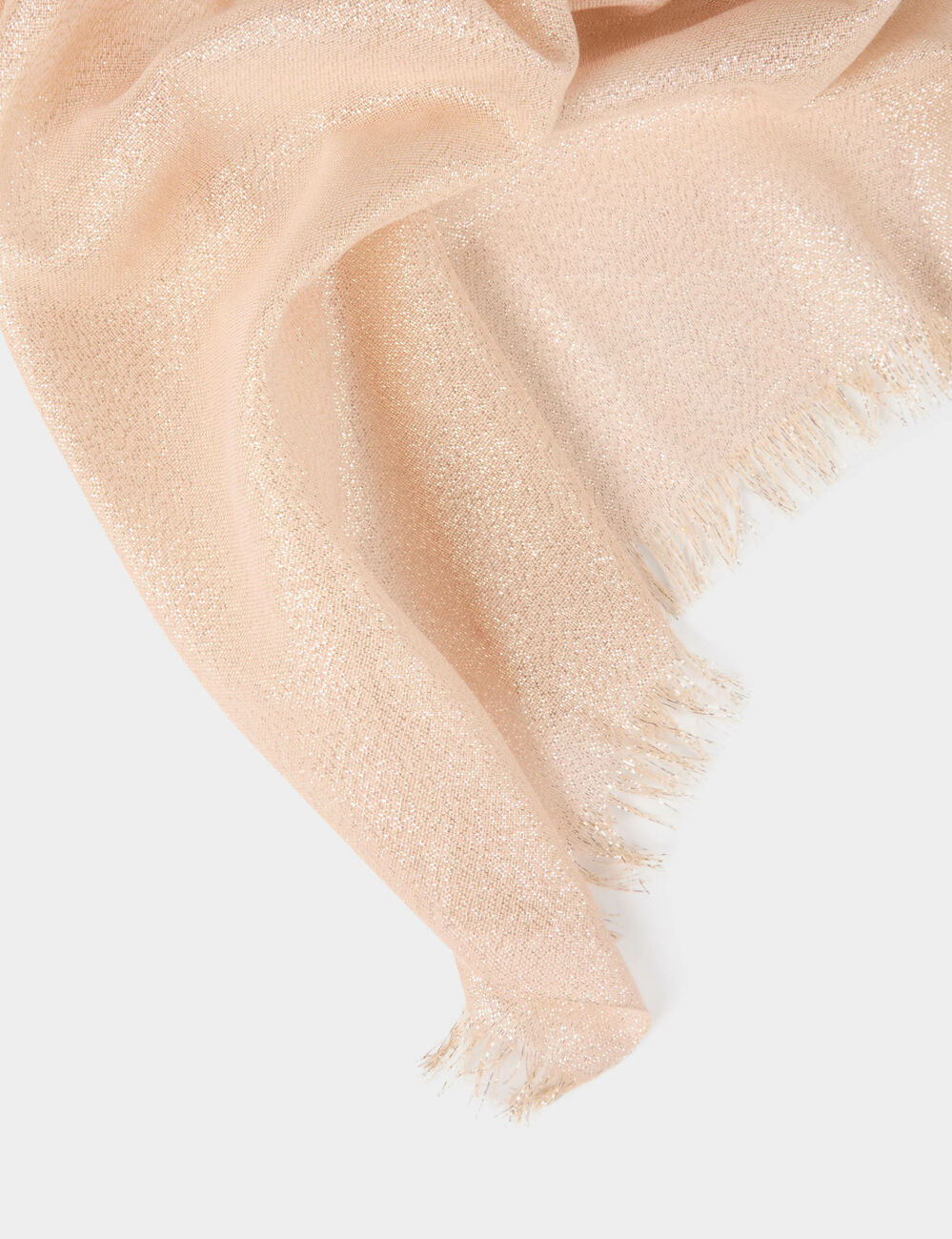 Scarf metallised threads beige women