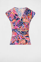 T-shirt manches courtes multicolore femme