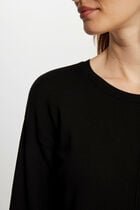 Robe tricot courte droite noir femme