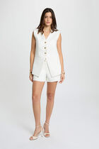 Shorts with decorative button white women