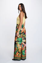 Satin wide-leg trousers black women