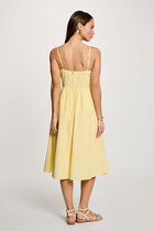 Striped wrap dress light yellow women