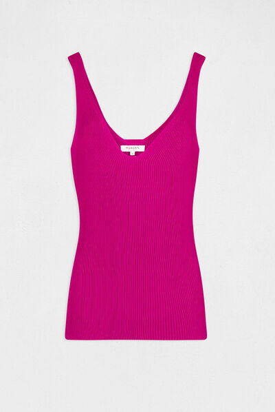 Jumper vest top with V-neck raspberry ladies'