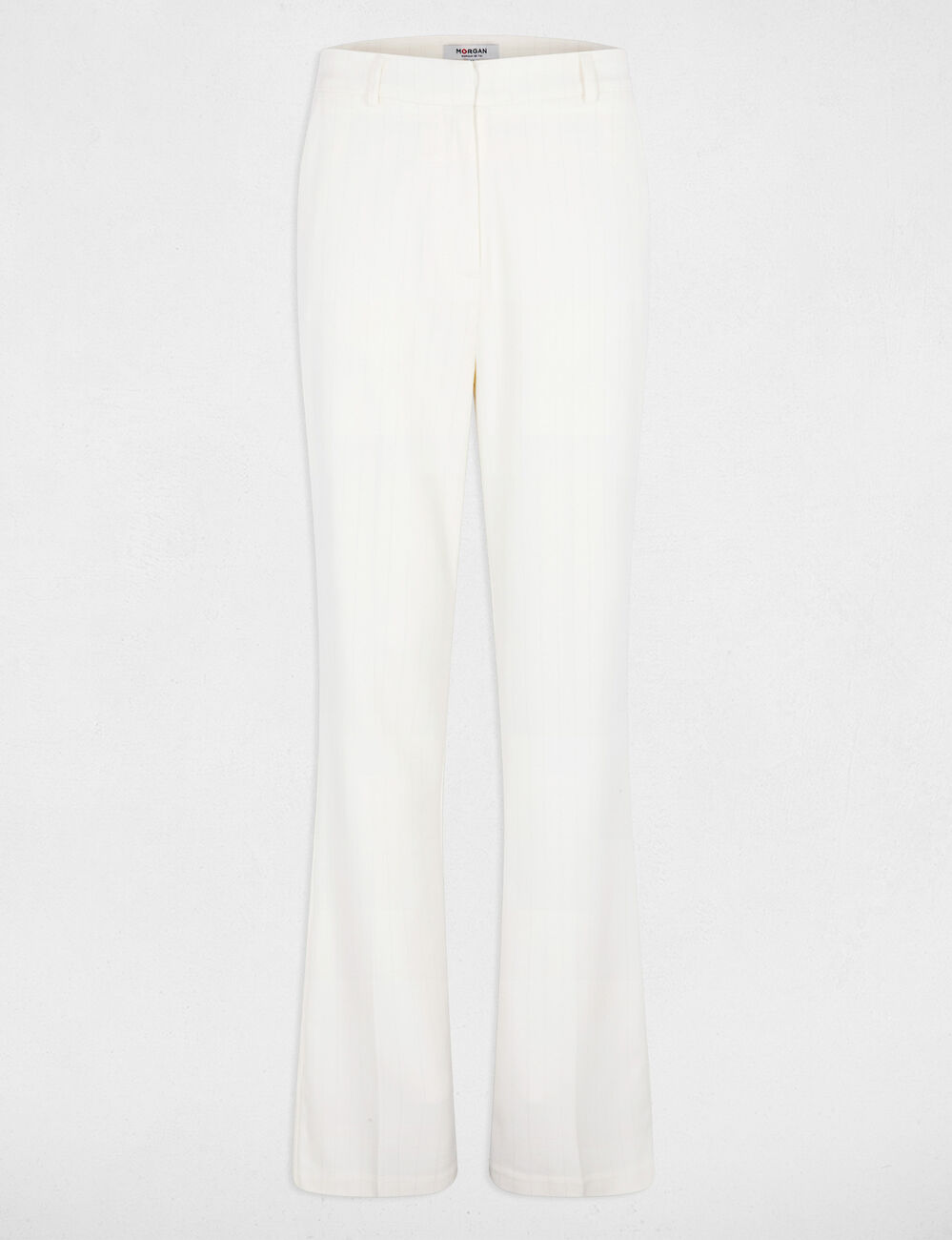 Wide-leg trousers with pinstripes white women