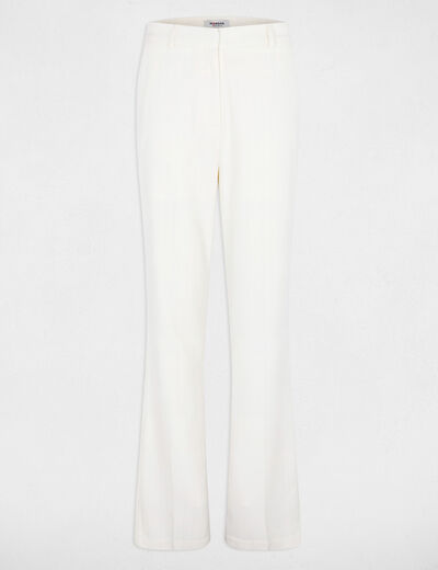 Wide-leg trousers with pinstripes white women