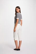 Pantacourt slim blanc femme