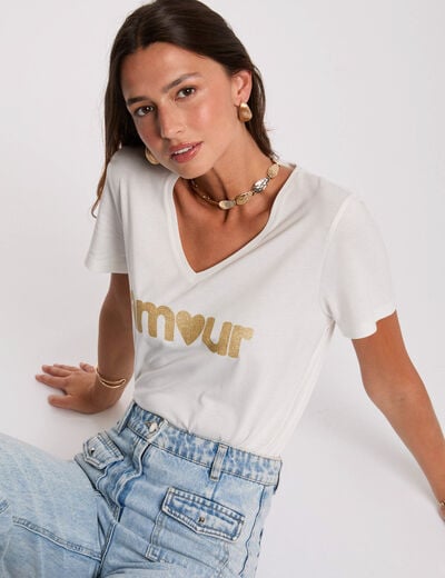 Slogan T-shirt white women