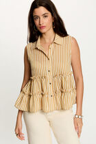 Sleeveless striped shirt multicolor women