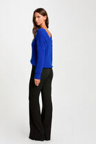 Jumper with V-neck electric blue women