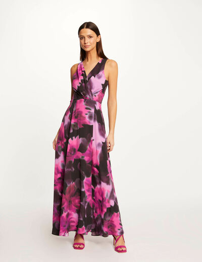 Maxi A-line dress abstract print multico ladies'