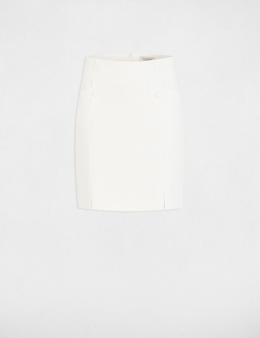 Mini skirt with buttons ivory women