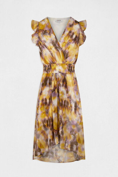 Midi waisted dress abstract print multico ladies'