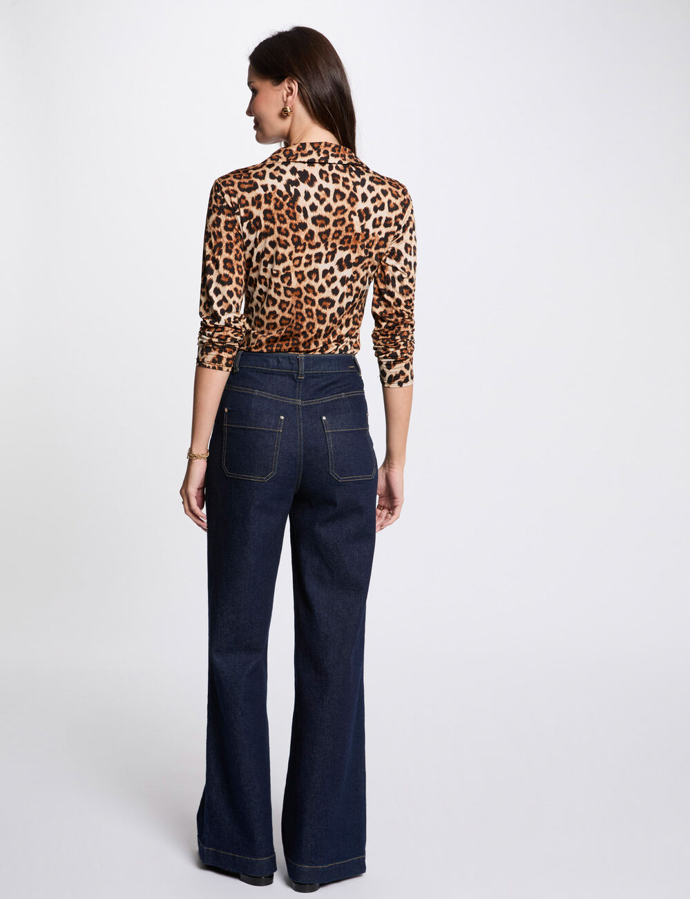 Printed top long sleeves multicolor women