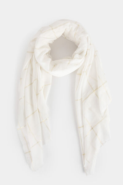 Scarf with check print gold ladies'