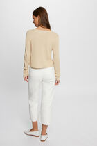 Long-sleeved cardigan V-neck gold yellow women